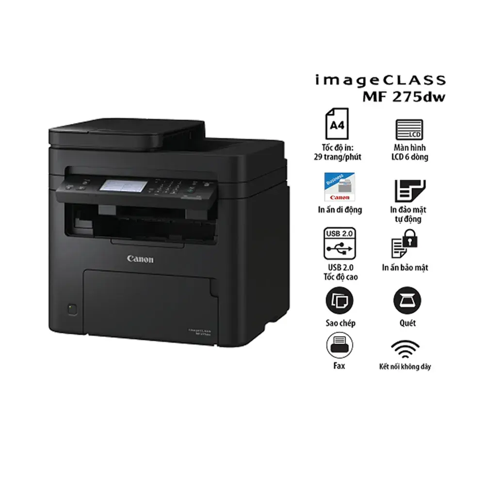 Máy in laser đen trắng Canon MF275dw - Ảnh 4